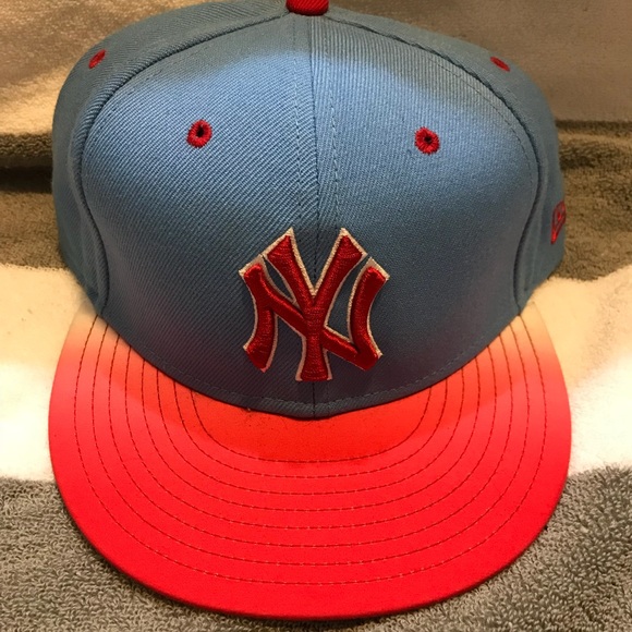 red new york yankees fitted hat